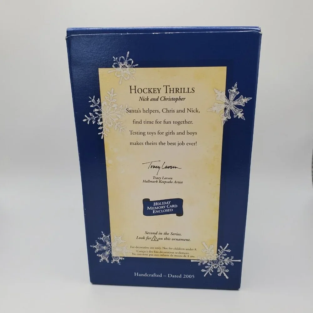 2005 Hallmark Keepsake Collector’s Series #2 “Hockey Thrills” Christmas Ornament